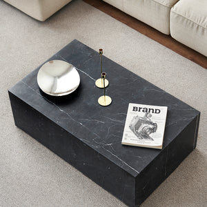 Sugar Cubes Coffee Table / Long - Black-And-White Marble - 1000*600mm