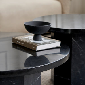 Sugar Cubes Coffee Table / Round - Black-And-White Marble - φ600mm