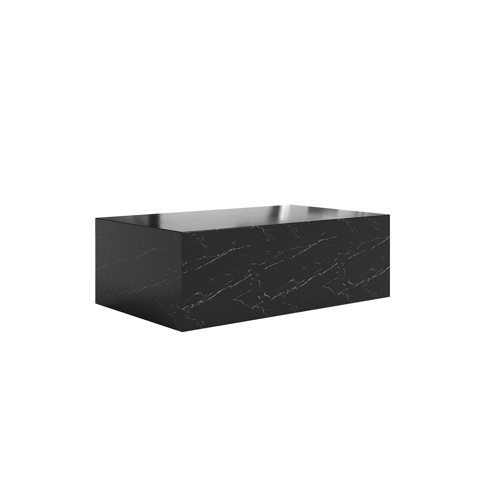 Couchtisch „Sugar Cubes“ / lang – Schwarz-Weiß-Marmor – 1000 x 600 mm