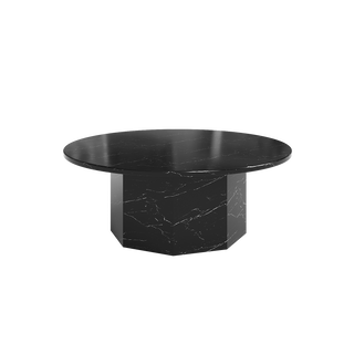 Table basse / ronde Sugar Cubes - Marbre noir et blanc - φ800mm