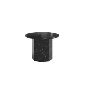 Table basse / ronde Sugar Cubes - Marbre noir et blanc - φ600mm