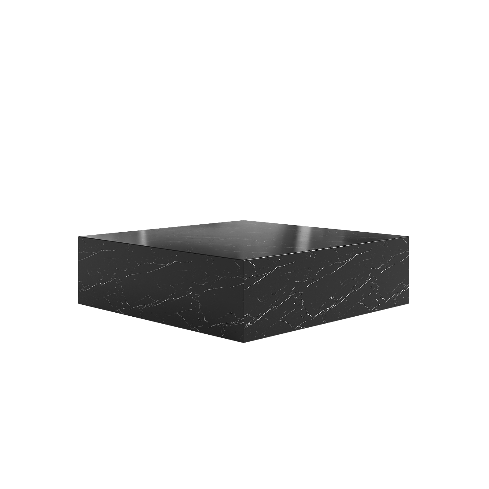 Couchtisch „Sugar Cubes“ / quadratisch – Schwarz-Weiß-Marmor – 900 x 900 mm